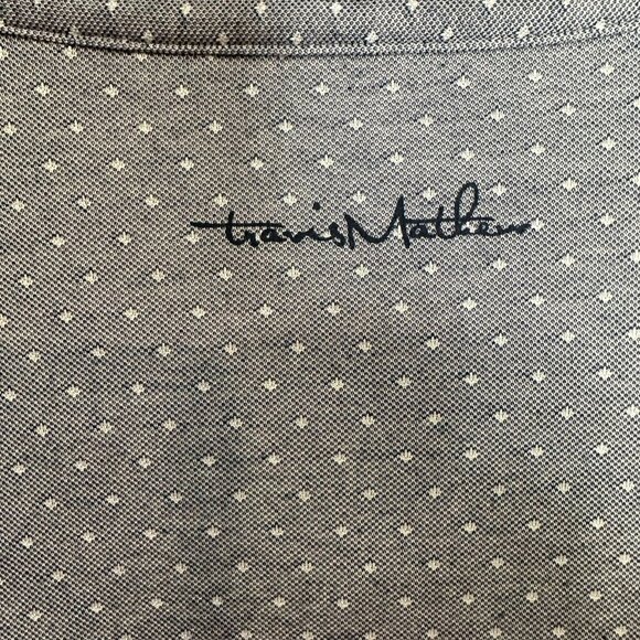 Travis Mathew Polo Shirt Mens XXLarge Blue polka dot Collared Cotton - Picture 9 of 10